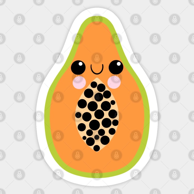 Papaya Sticker by Sam Pernoski